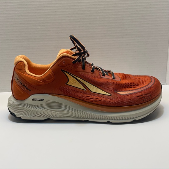 Altra Paradigm Shoes Sneaker Athletic Running Men Sz 9 Orange EGO Max Guide Rail